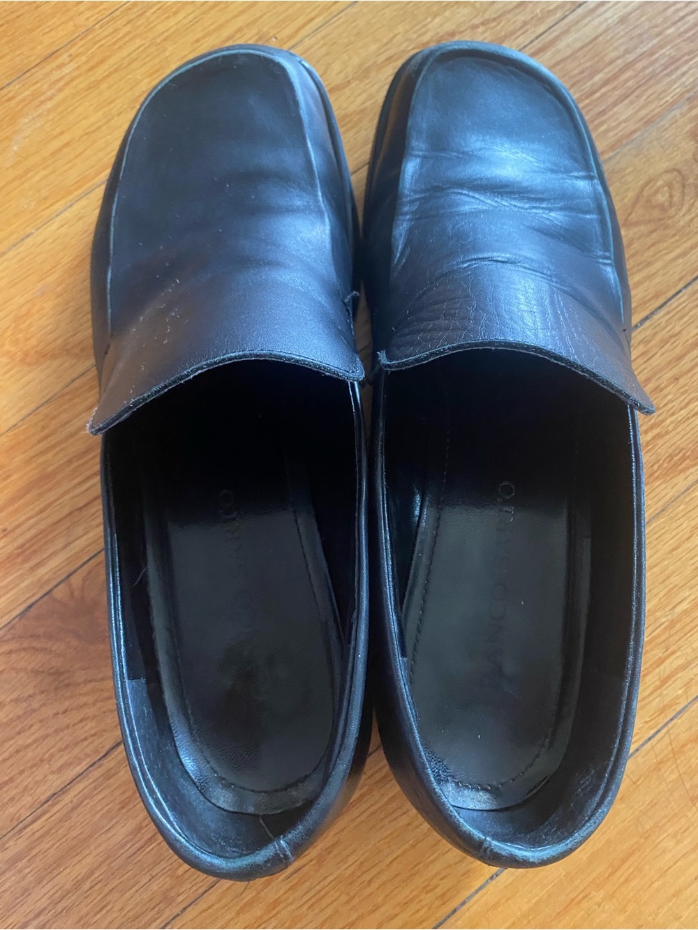 Franco Sarto Black Leather Slip-On Loafers